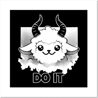 Monochromatic Funny Evil Lamb Quote Do It Posters and Art